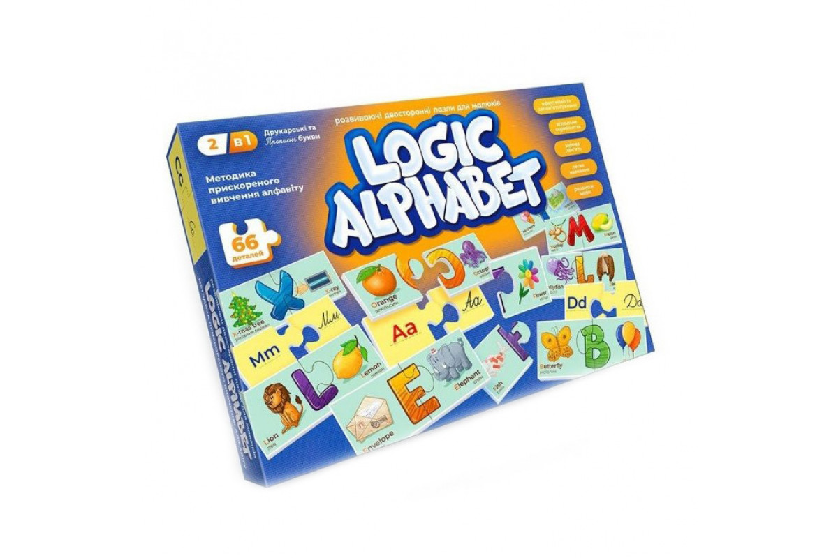 Розвиваючі пазли Logic Alphabet G-LoA-01-04U англ /укр Розвиваючі пазли Logic Alphabet G-LoA-01-04U англ /укр