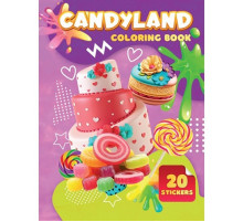 Дитяча розмальовка Candyland А06012506, 20 наліпок А4