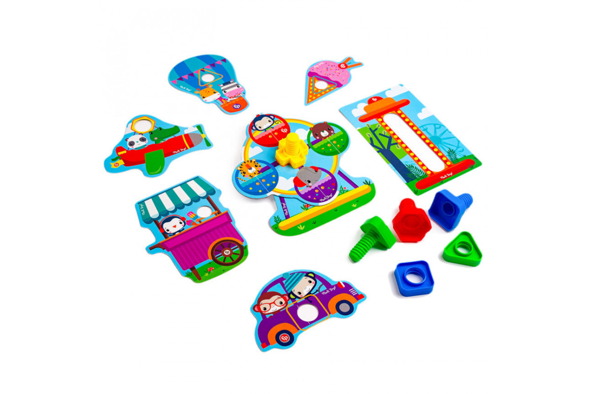Игра-конструктор с болтами @Fisher-Price. Парк развлечений@ Vladi Toys VT2905-21 Укр