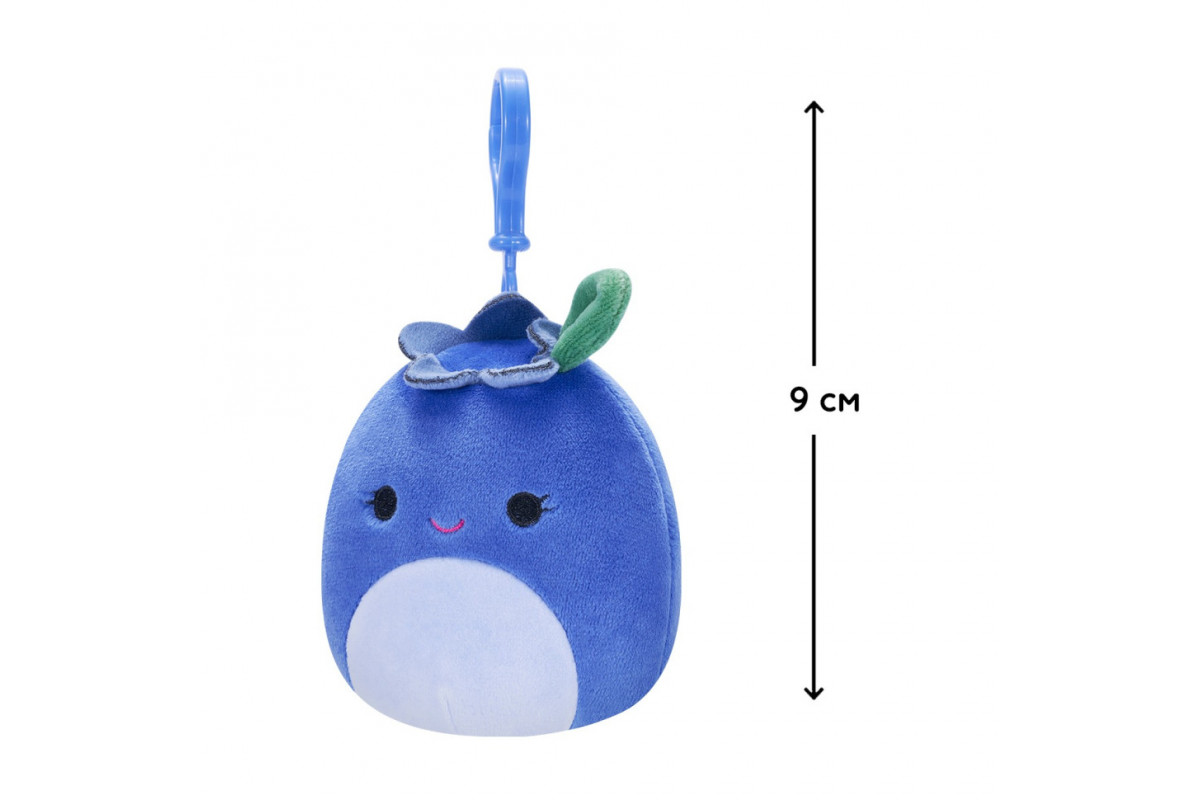 М'яка іграшка Чорниця Блубі Squishmallows SQCP00147 на кліпсі 9 см М'яка іграшка Чорниця Блубі Squishmallows SQCP00147 на кліпсі 9 см
