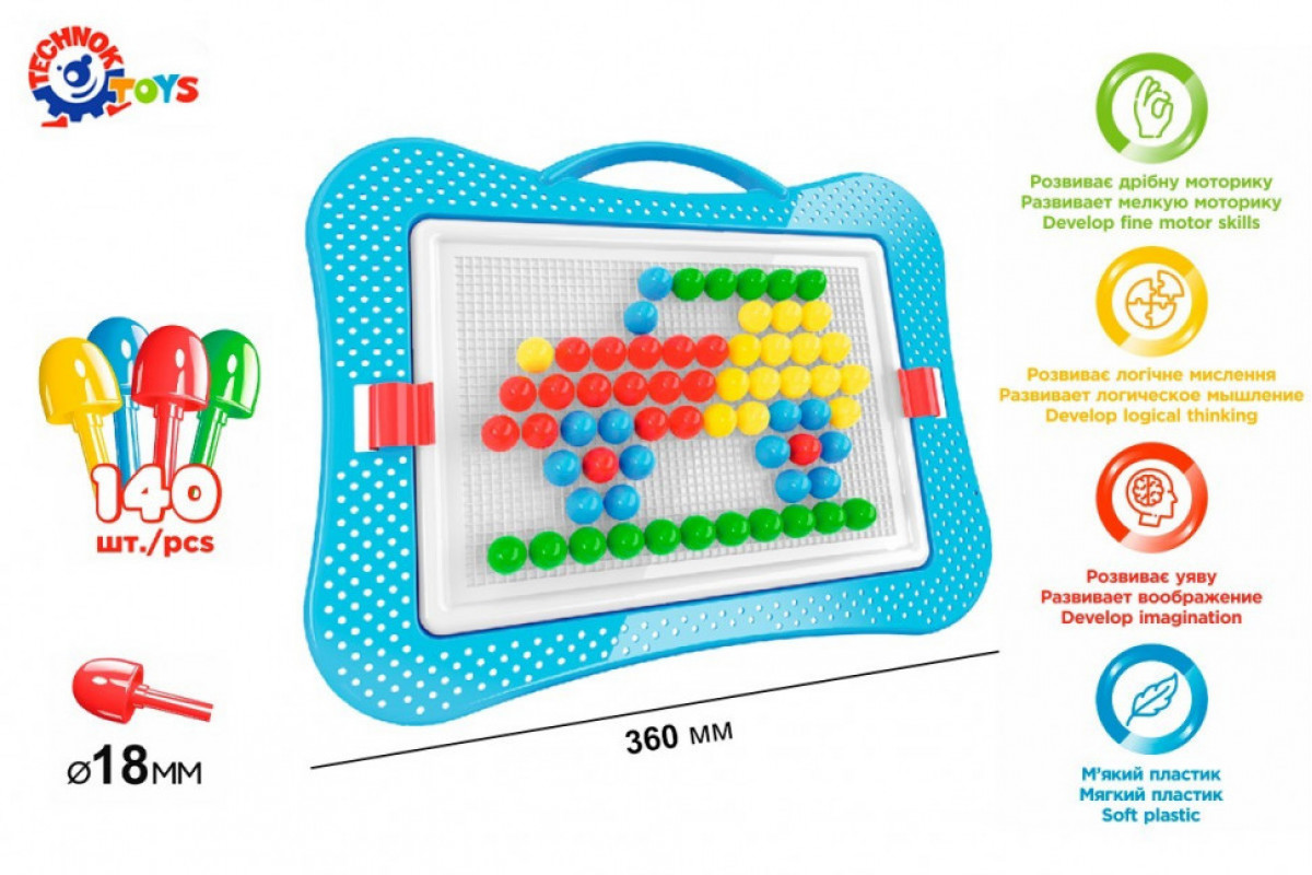 Детская развивающая мозаика 3381TXK, 140 фишек