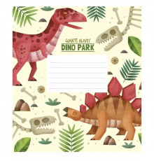 Зошит учнівський Dino park 012-3227K-4 в клітинку на 12 аркушів