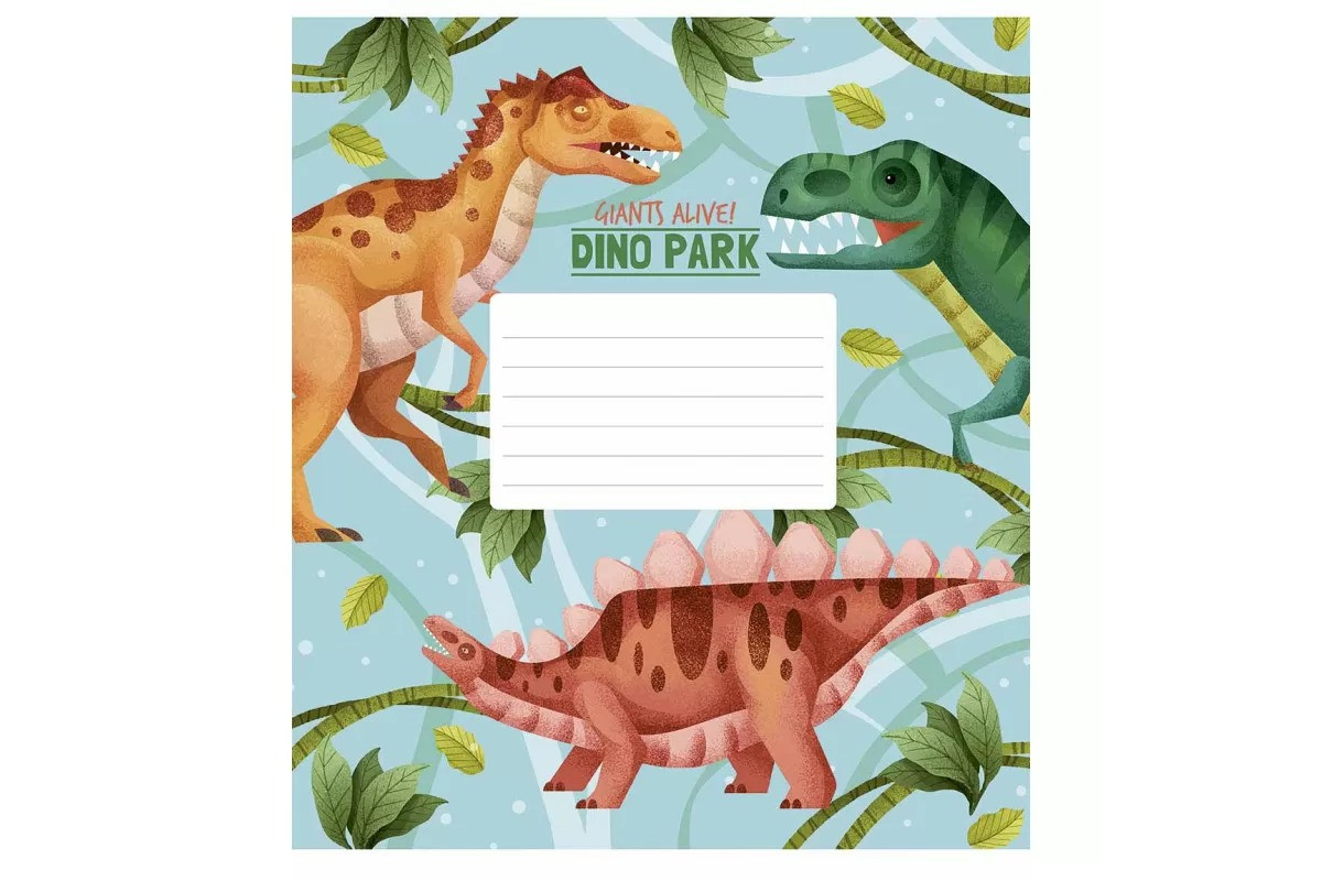 Зошит учнівський Dino park 012-3227K-2 в клітинку на 12 аркушів Зошит учнівський Dino park 012-3227K-2 в клітинку на 12 аркушів