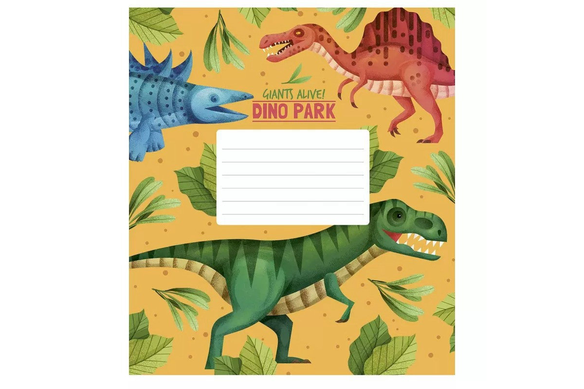 Зошит учнівський Dino park 012-3227K-1 в клітинку на 12 аркушів Зошит учнівський Dino park 012-3227K-1 в клітинку на 12 аркушів