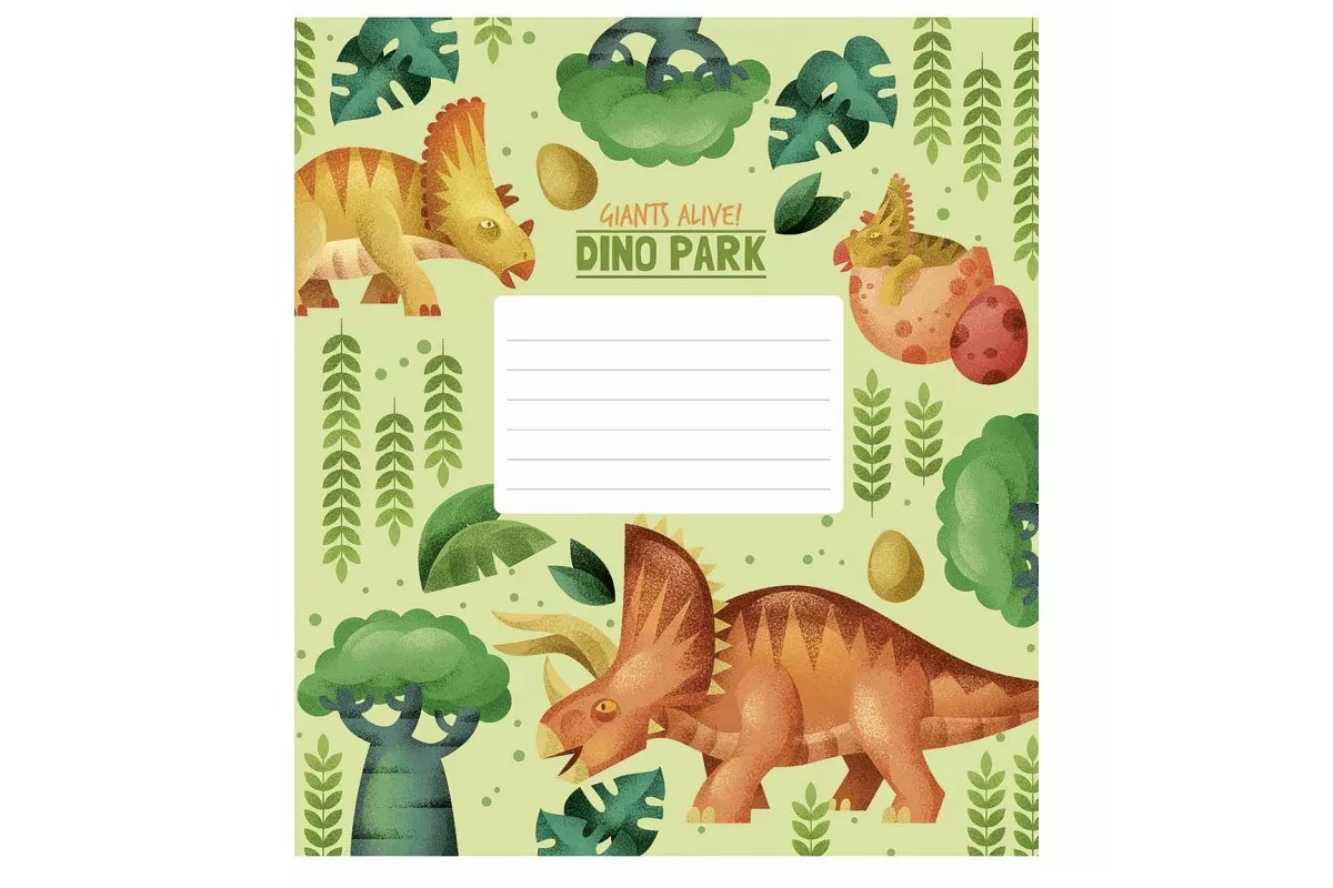 Зошит учнівський Dino park 012-3227K-3 в клітинку на 12 аркушів Зошит учнівський Dino park 012-3227K-3 в клітинку на 12 аркушів