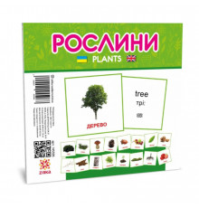 Розвиваючі дитячі картки Рослини 145596 українською та англійською