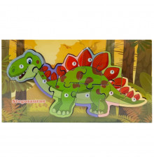 Деревянный пазл-вкладыш "Stegosaurus" MD 1924-3, 9 элементов