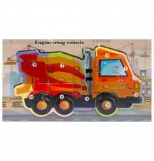 Деревянный пазл-вкладыш "Engineering vehicle" MD 1924-7, 10 элементов