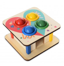 Деревянная игрушка стукачка "Сердце" MD 1682A, молоток