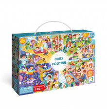 Дитячий віммельпазл "Розпорядок дня" 300619, 100 елементів