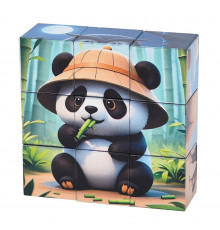 Дитячий магнітний кубік-пазл "Дикі тварини" CL325-2, 3 х 3