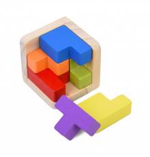 Дерев'яна Куб-головоломка MD 0758-4 підставка 6 елементів