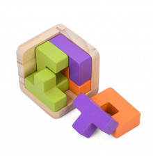 Дерев'яна Куб-головоломка MD 0758-3 підставка 6 елементів
