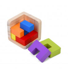 Дерев'яна куб-головоломка MD 0758-1 підставка 6 елементів