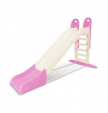 Велика дитяча гірка для катання 014550/22 кремово-рожева, 243 см
