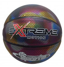 М'яч баскетбольний Extreme Motion BB2208(Black) № 7 світловідбиваючий