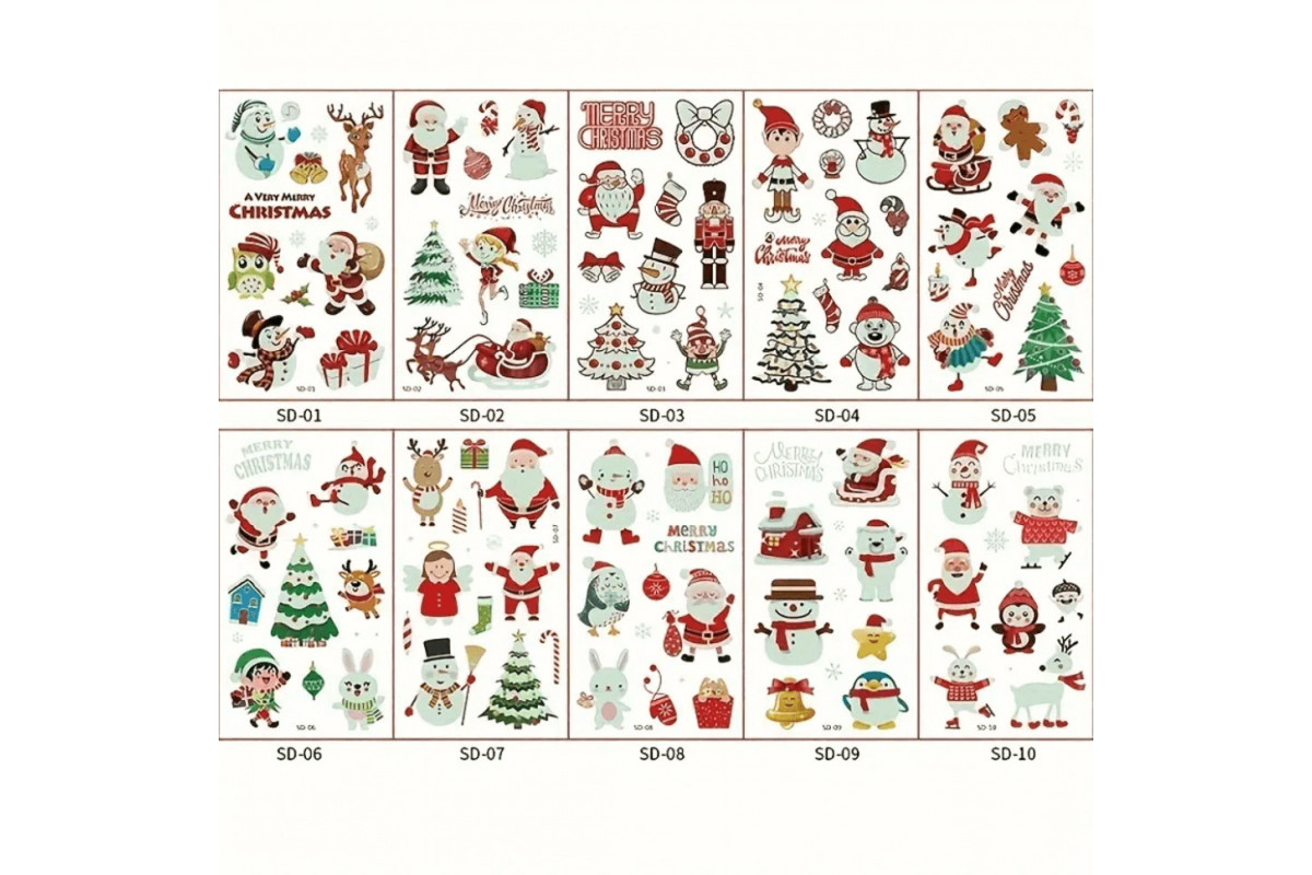 Набор детских временных тату «Рождество» kids-tatto-set10-christmass