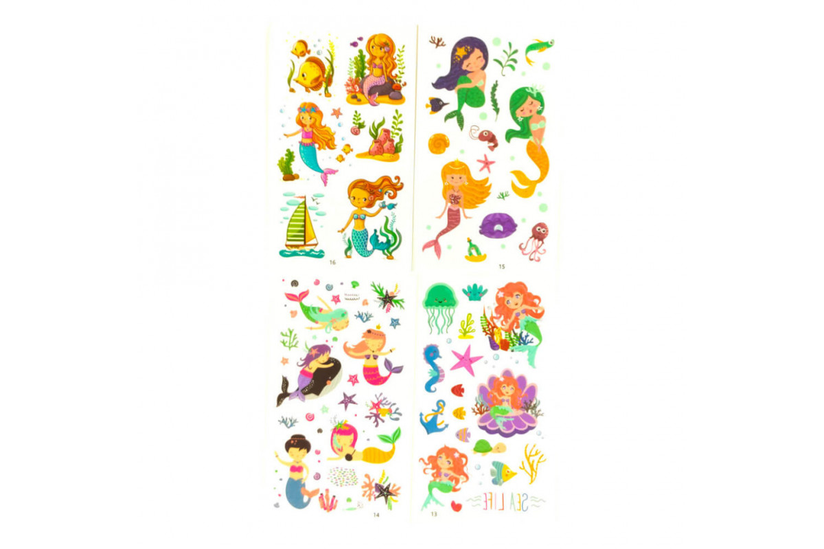 Набір дитячих тимчасових татуювання «Русалки» tattoo-kids-mini-set-mermaids