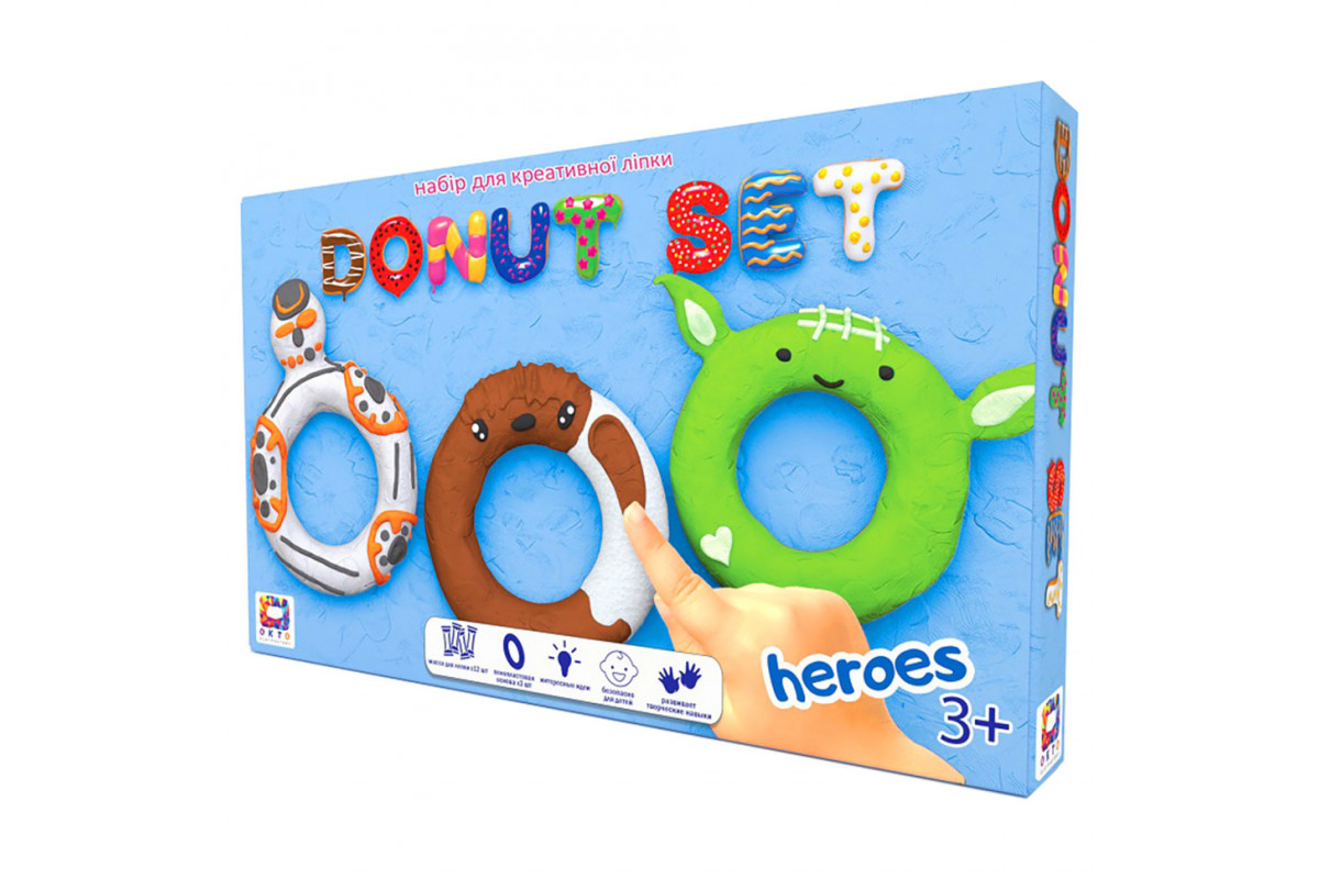 Набор для креативной лепки TM Moon Light Clay Donut Set HEROES легкий прыгающий пластилин - РУС 70089