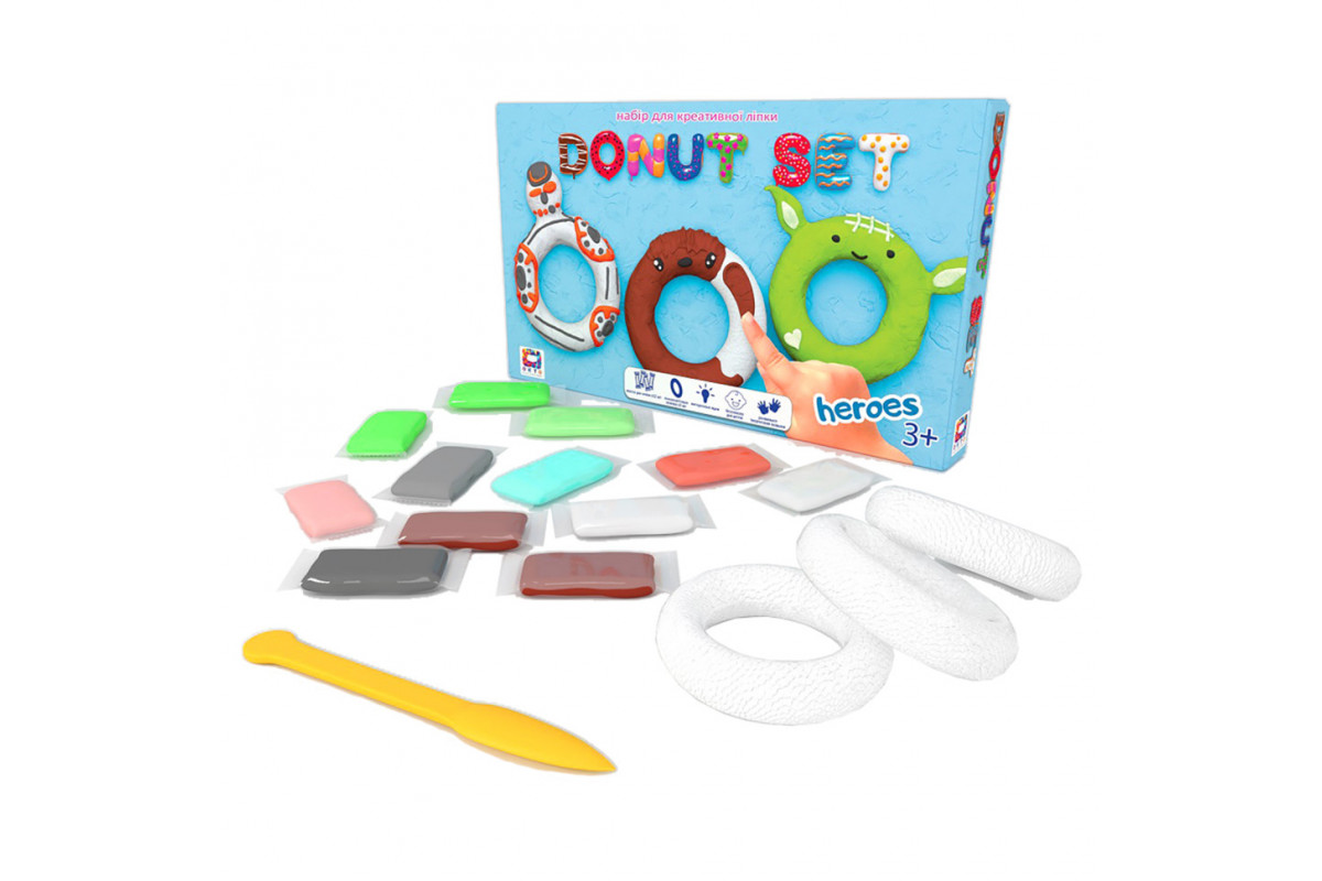 Набор для креативной лепки TM Moon Light Clay Donut Set HEROES легкий прыгающий пластилин - РУС 70089