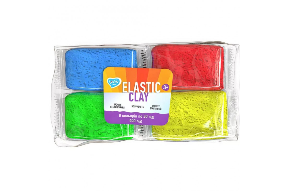 Набор для лепки с воздушным пластилином Elastic Clay 70164 8 colors