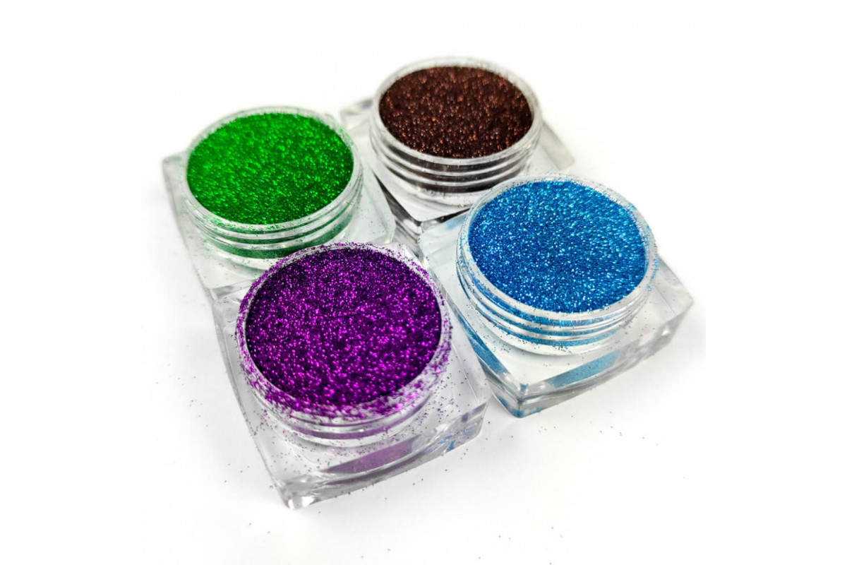 Набір гліттера для біо-тату «Базовий №3» glitter-set-4x-3, 4 кольори