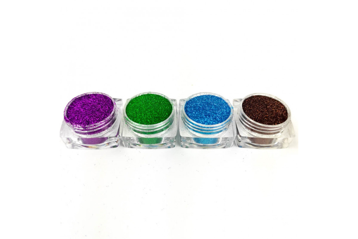 Набір гліттера для біо-тату «Базовий №3» glitter-set-4x-3, 4 кольори