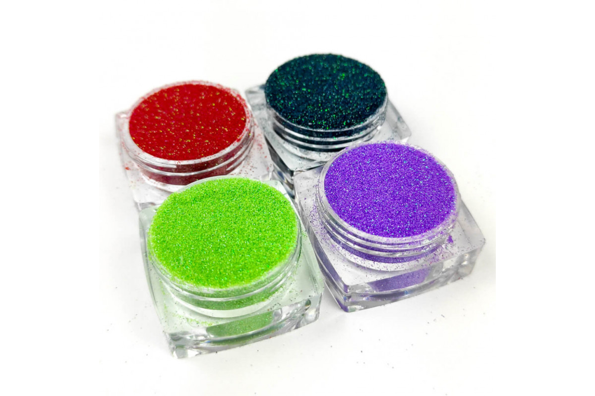 Набір гліттера для біо-тату «Райдужний №4» glitter-set-4x-4, 4 кольори