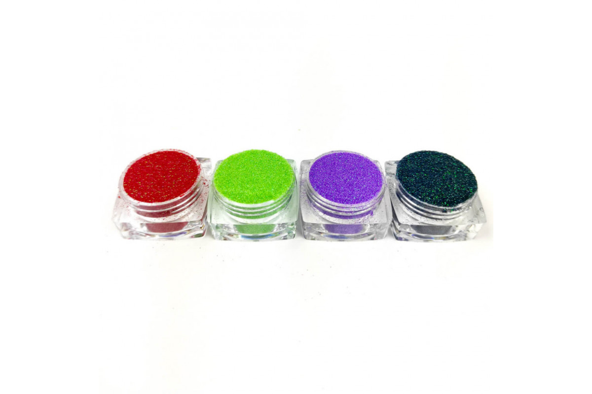 Набір гліттера для біо-тату «Райдужний №4» glitter-set-4x-4, 4 кольори