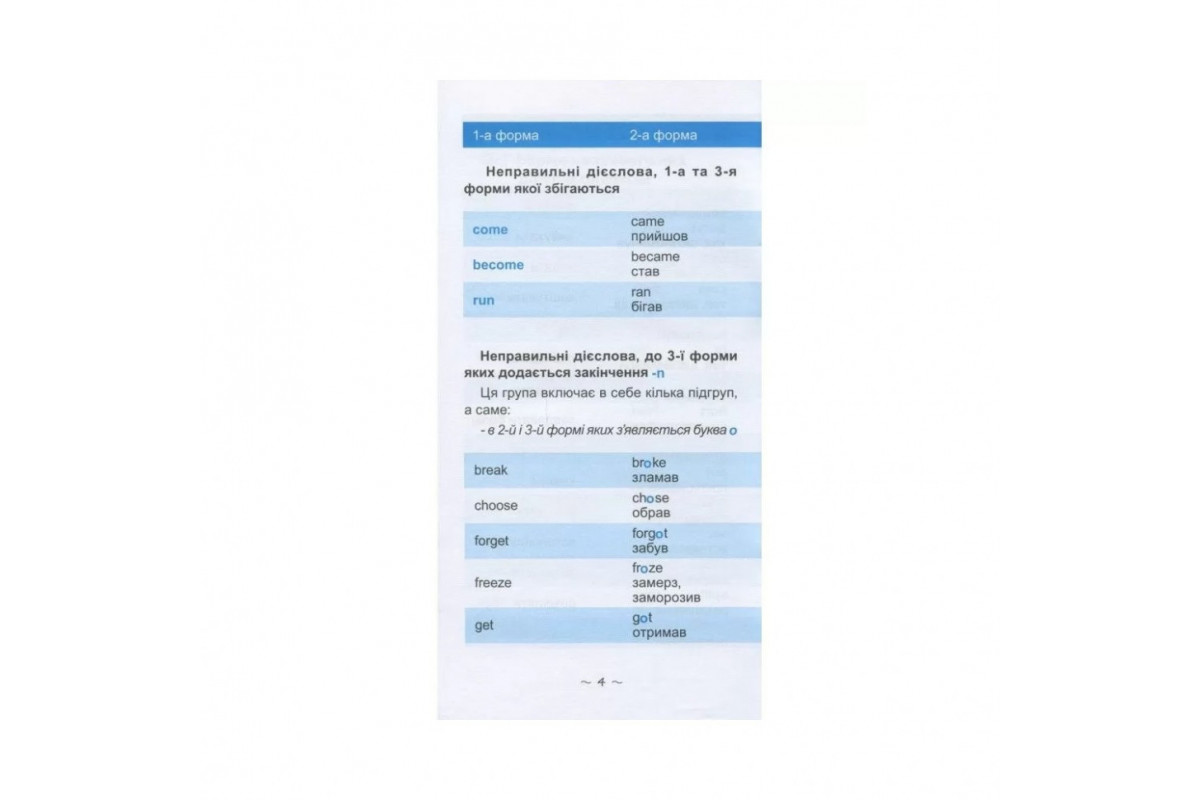 Навчальна книга Найшвидший спосіб вивчити неправильні дієслова 104059Z