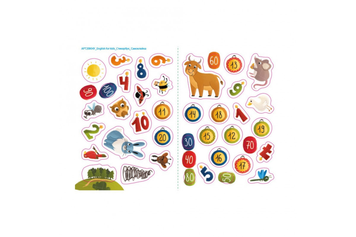 Обучающая тетрадь English for kids: My Funny ABC Sticker Book 20904 с наклейками