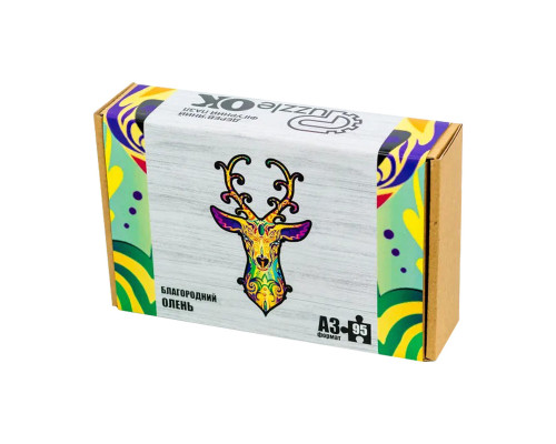 Фигурный деревянный пазл "Благородный олень" PuzA3-00730, 95 деталей