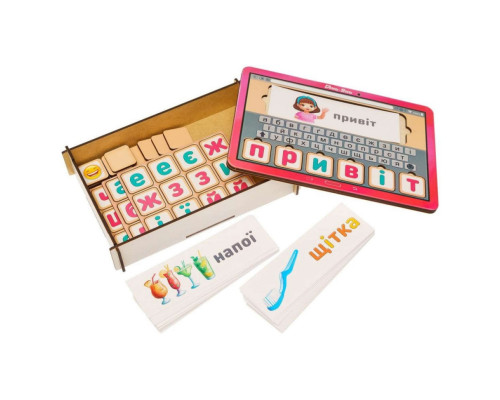 Планшет для девочек "Собери слово по картинке" Ubumblebees (ПСД199-УКР) PSD199-UKR на украинском языке