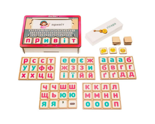 Планшет для девочек "Собери слово по картинке" Ubumblebees (ПСД199-УКР) PSD199-UKR на украинском языке