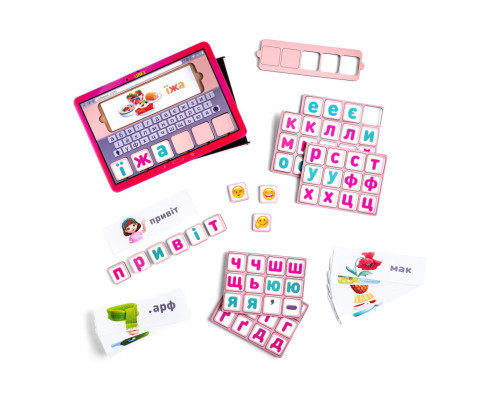 Планшет для девочек "Собери слово по картинке" Ubumblebees (ПСД199-УКР) PSD199-UKR на украинском языке