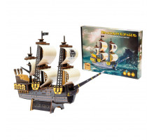 Деревянный 3D конструктор "Пиратский корабль" Puz-00928, 196 деталей