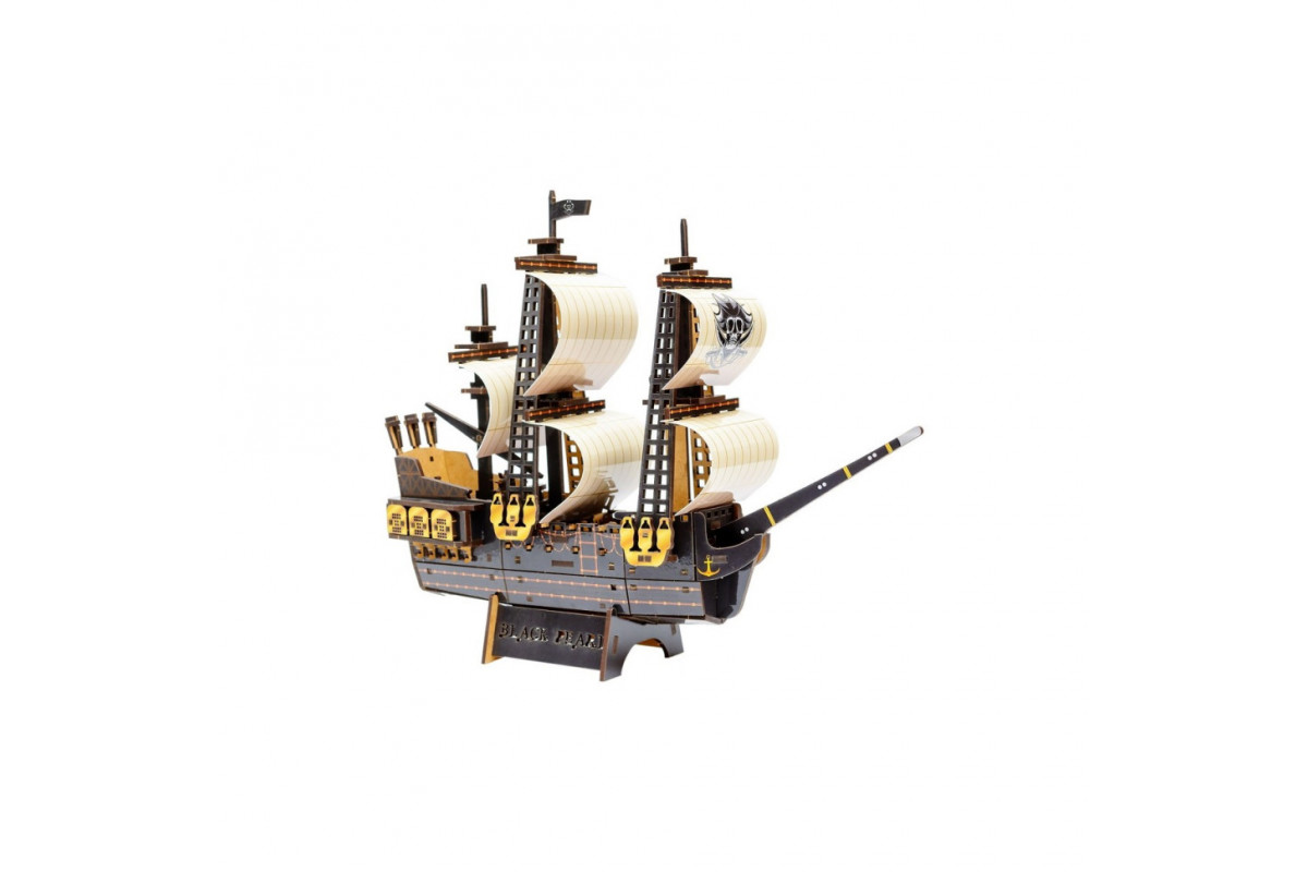 Деревянный 3D конструктор "Пиратский корабль" Puz-00928, 196 деталей