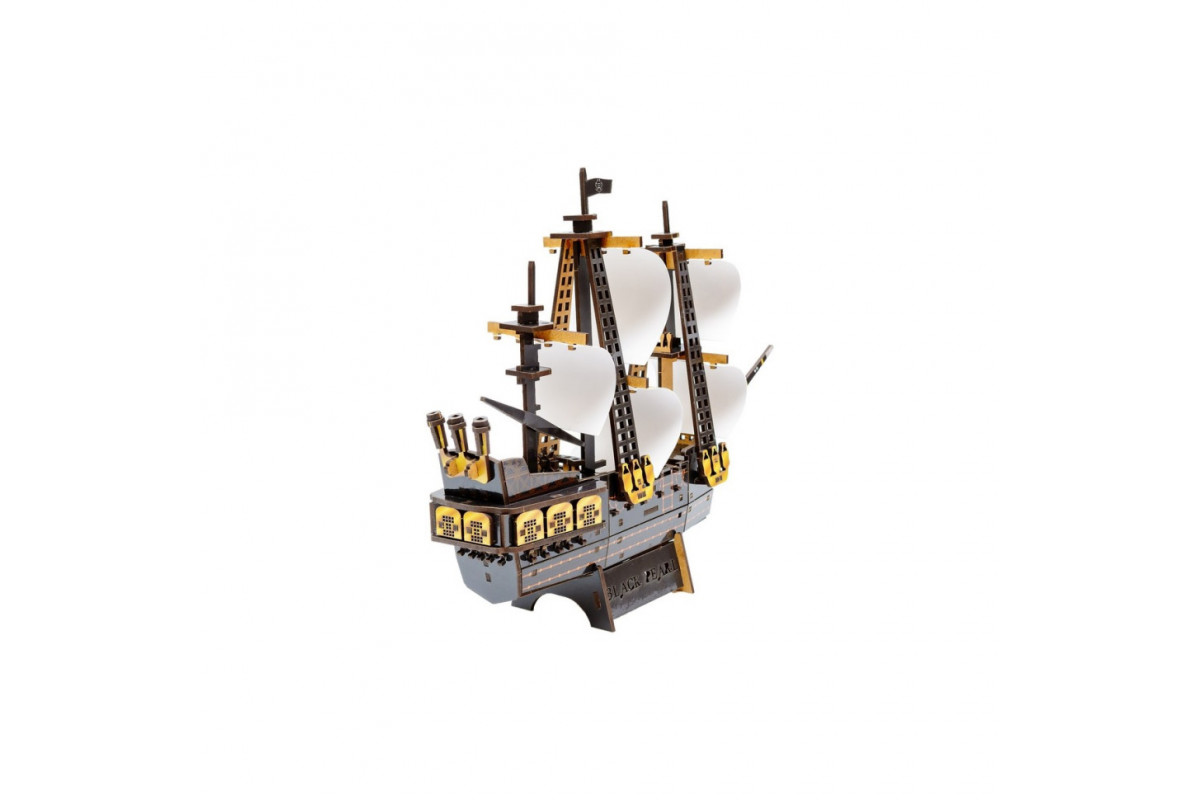 Деревянный 3D конструктор "Пиратский корабль" Puz-00928, 196 деталей