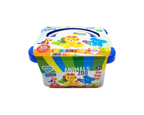 Набір для ліплення із тістом "Zoo animals box" Lovin 41221