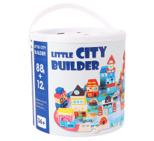 Деревянный конструктор "Город" C 75545, 12 пазлов, 88 деталей
