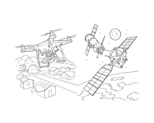 Велика книга розмальовок "Техніка та транспорт" 1736032, 64 сторінки