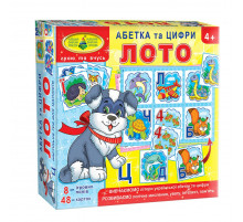 Настольная игра-лото "Азбука и цифры" 84375, 8 игровых полей