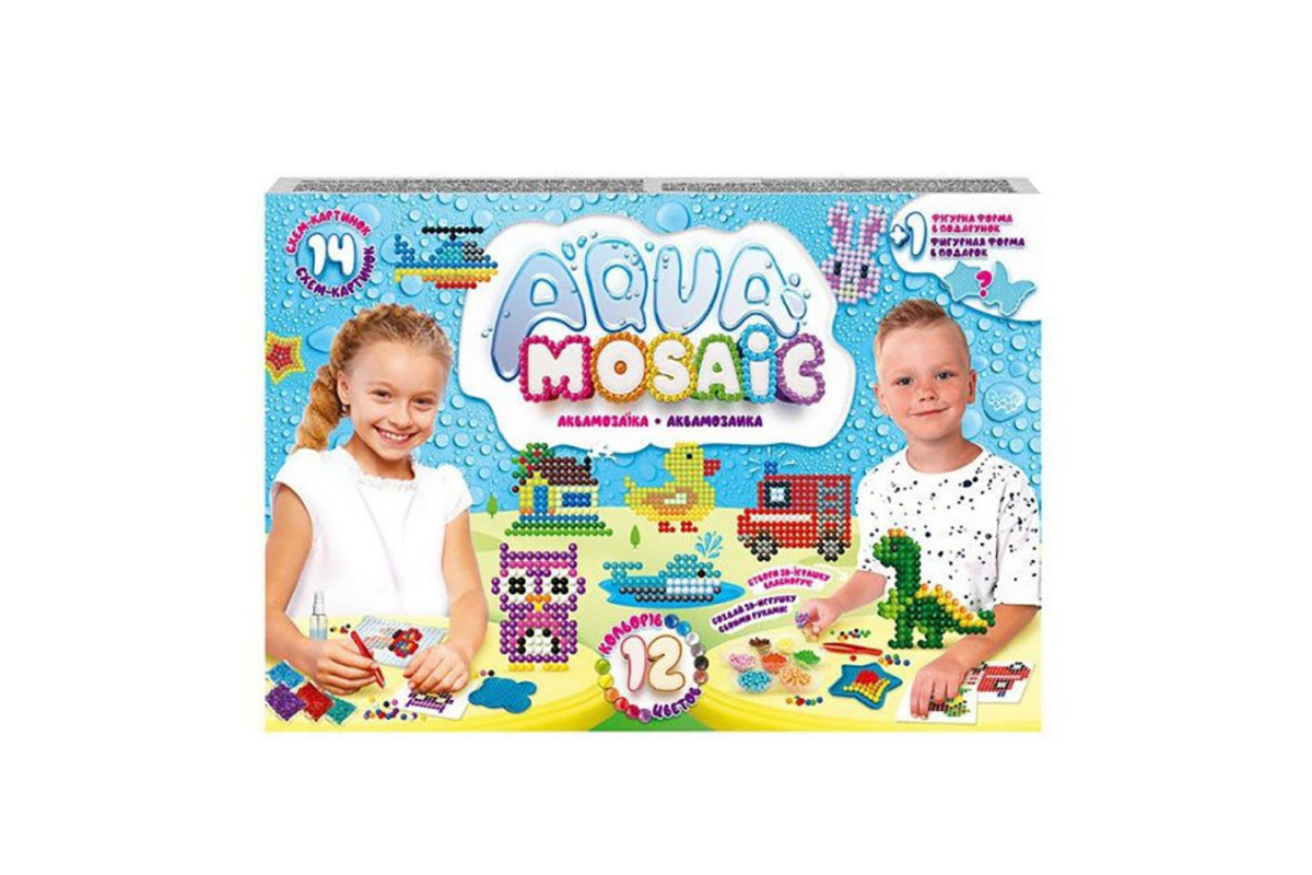 Набір креативної творчості "Aqua Mosaic" AM-01-03, 12 кольорів бусинок Набір креативної творчості "Aqua Mosaic" AM-01-03, 12 кольорів бусинок