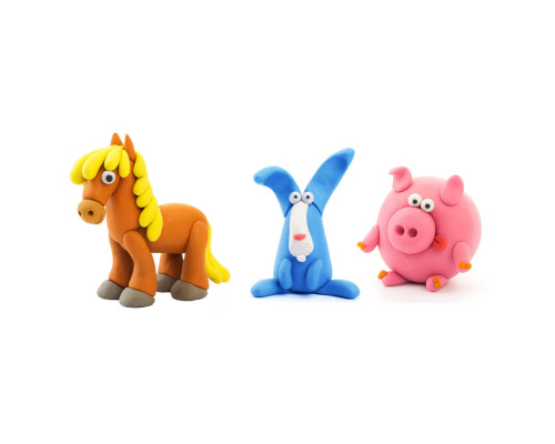 Набір пластиліну, що самостійно твердіє ЛІПАКА – Порося, кінь, кролик 60023-UA01