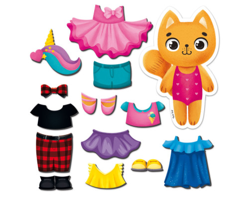 Магнітна гра Одягалка "Кішечка" Vladi Toys VT3204-34 Укр