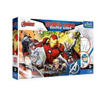 Детские пазлы SUPER МАХІ Marvel "Вместе сильнее" Trefl 41007 24 элемента, с раскраской