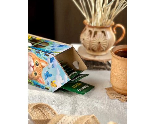 Чайный домик "Рыжий котик" Ubumblebees (ПСФ156) PSF156 деревянный