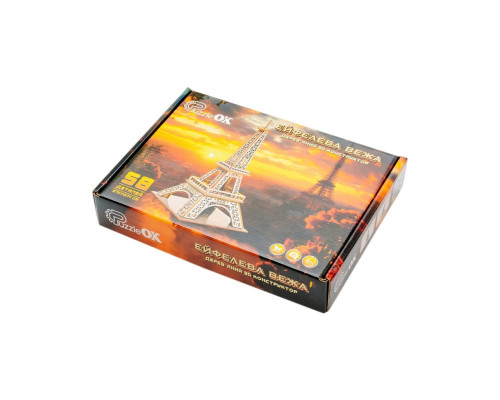 Дерев'яний 3D конструктор "Ейфелева вежа" Puz-00925, 58 деталей