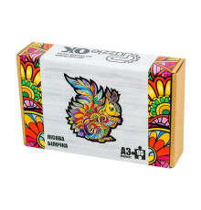 Фигурный деревянный пазл "Лесная белочка" PuzA3-00728, 95 деталей