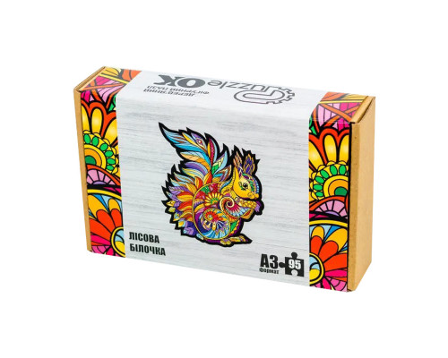 Фигурный деревянный пазл "Лесная белочка" PuzA3-00728, 95 деталей